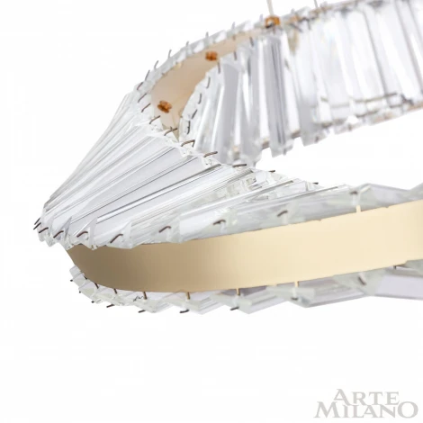 Подвесной светильник Arte Milano Venezia 318311/D400 GD (регулировка яркости, LED, 220V, хрусталь, пульт управления, на тросе, кольцо)