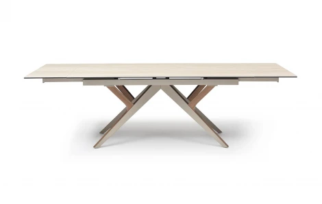 Стол DT2448 (180-260) Милан желтый травертин/ #2204 ESF 5847