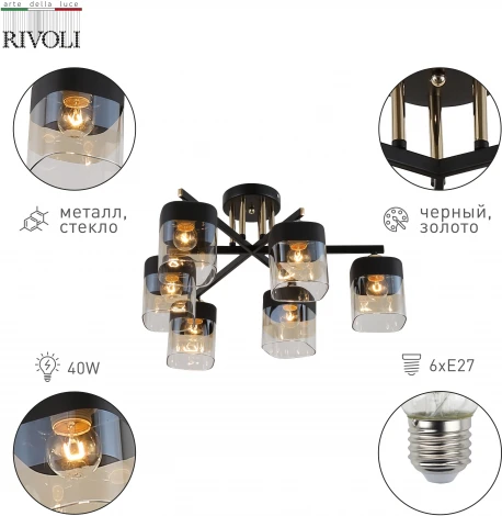 Потолочная люстра Rivoli Isadora 9133-306