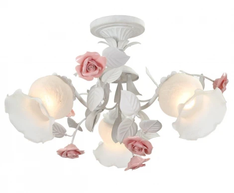 Потолочная люстра Lucia Tucci Fiori Di Rose 114.3 (220V, муранское стекло, цветы, ветки, розы)
