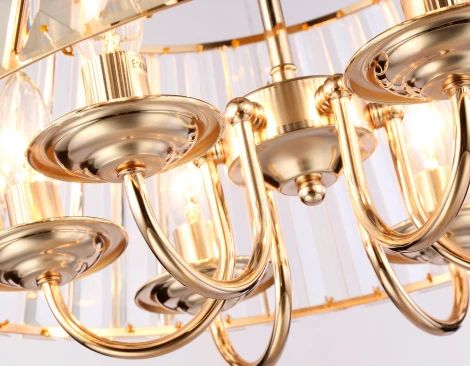 Подвесная люстра Ambrella Traditional TR5039 (220V, хрусталь, на цепи, свеча, круглые)