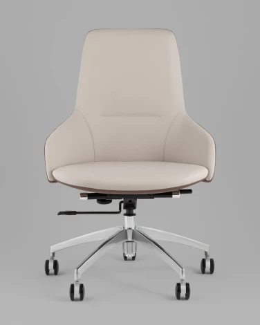 Кресло офисное TopChairs Soulo светло-серый, коричневый арт.УТ000039419