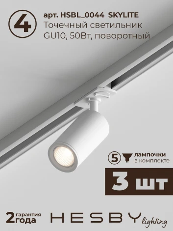 Трековая система в сборе накладная однофазная 220V Hesby Lighting Skylite №3 HSBL_kompl_S003_NI1W4K