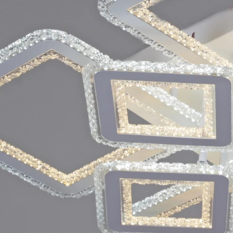 Потолочная люстра светодиодная на штанге с управлением смарфоном и пультом Reluce 55678-0.3-4+4