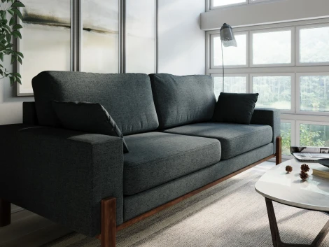 Диван Arsko прямой Хангель рогожка графитовая