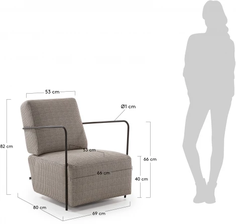 Кресло La Forma (ex Julia Grup) Gamer (Коричневый,Бежевый/ Сталь,ДСП,Акрил,Сосна,Пенополиуретан,Металл,Пена)