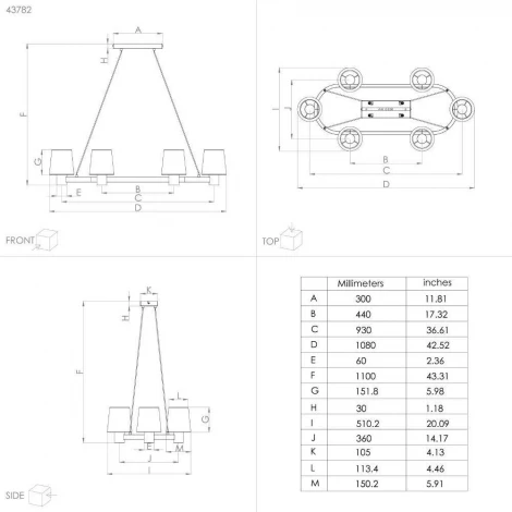 Подвесная люстра Eglo Edale 43782