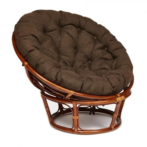 Кресло PAPASAN/ПАПАСАН 23/01 W /с подушкой/ диаметр подушки 125см, 115х101х104см, пекан орех, ткань коричневый, 3м7-147 Tetchair 13733
