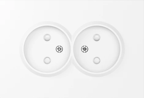 Накладка для розетки 2-й без заземления, со шторками 16A 250 В~, глянцевый белый Donel A07 DE22603