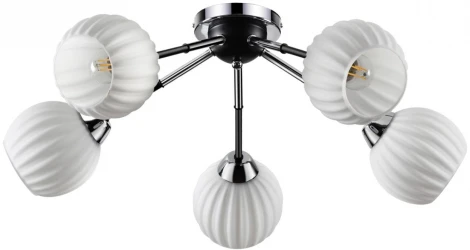 Люстра потолочная Danika 4593/5C хром, черный E27 5*40W