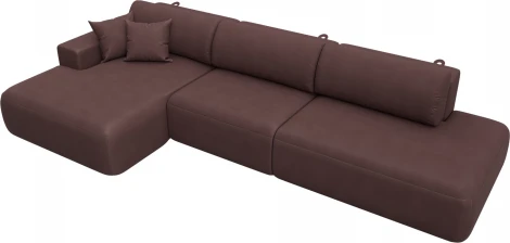 Диван угловой Лига-036 НПБ Модерн Лонг левый угол Лига Диванов (Замша) арт.127759L
