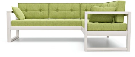 Диван Arsko Астер У беленый дуб зеленая рогожка