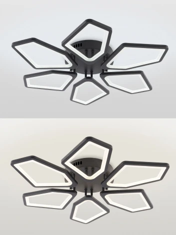 Потолочная люстра светодиодная с пультом ДУ 144W, черный, LED Natali Kovaltseva 8144 LED LAMPS 81444