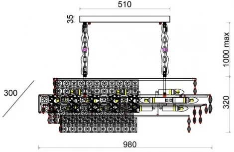 Подвесная люстра Fluorite Majeste FL1060-17P (220V, хрусталь, на цепи)