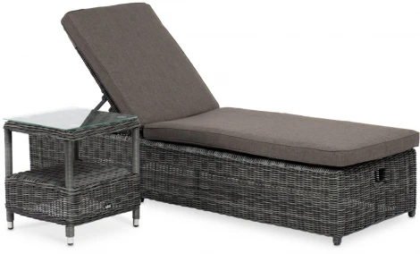 "Рим" комплект шезлонг со столиком, цвет графит 4SIS арт.УТ-00003575