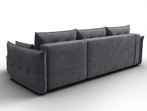 Диван угловой Лига-100 НПБ угол универсальный (ДСП,Фанера/Пластик/Велюр/Темно-серый) Лига Диванов 133659