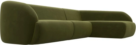 Диван угловой Лига-041 правый угол (Зеленый/Микровельвет) Лига Диванов арт.122182