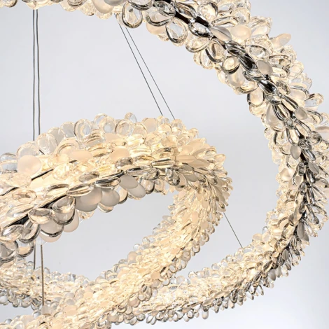 Подвесной светильник светодиодный хрустальный с пультом с регулировкой цветовой температуры и яркости Modelux MODESTYLE MS.5002.600.400 CR