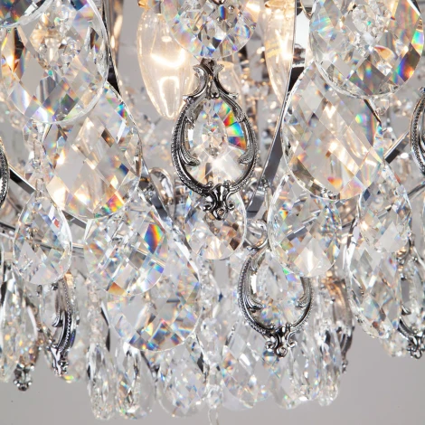 Потолочная люстра Eurosvet Crystal 10081/12 хром / прозрачный хрусталь