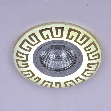 Встраиваемый точечный светильник Reluce 09504-9.0-001MN MR16+LED3W WH/GD (220V, круглые)