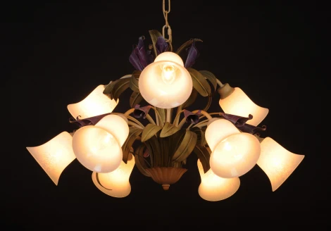 Подвесная люстра Abrasax 4544/9 (220V, на цепи, цветы, листья)