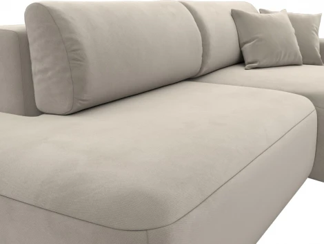 Диван угловой Лига-036 НПБ Модерн правый угол (Бежевый/Микровельвет) Лига Диванов арт.121398