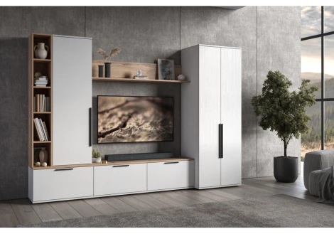 ТВ-тумба Филеста белый / дуб вотан 664895