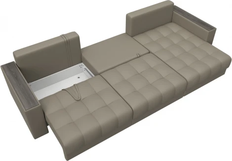 Диван угловой с декором Лига-049 НПБ Лонг Лига Диванов (Экокожа) арт.128305