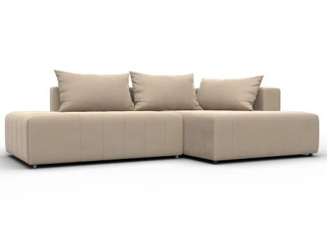 Диван угловой Лига-103 НПБ угол правый (ДСП,Брус,Фанера,Велюр/Бежевый) Лига Диванов 134814