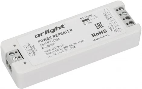 Усилитель SMART-DIM (12-24V, 1x8A) (IP20 Пластик) 023829 Arlight
