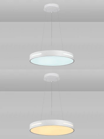 Подвесной светильник с пультом ДУ 140W, белый, LED Natali Kovaltseva INNOVATION STYLE 83138 (регулировка яркости, 220V, на тросе, круглые)