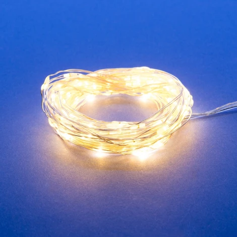 Гирлянда Uniel ULD-S1000-100/SCB/3AA WHITE IP20 DEW