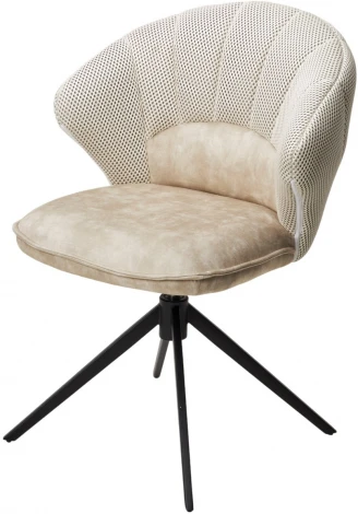 Стул ASTRA 360 град. поворот Белый Sonic 23 ткань / 7525-01 велюр / черный каркас, ®DISAUR (арт.621M05767)