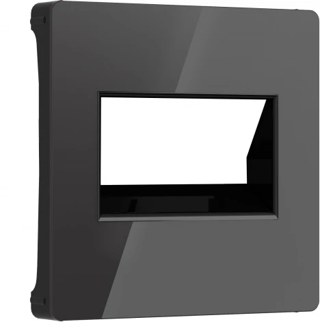 Накладка для двойной розетки Еthernet RJ-45 (черный акрил) Werkel W1191148 (a064021)