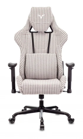 Кресло игровое Zombie VIKING LOFT серый Morris-1 гусин.лапка с подголов. крестовина металл