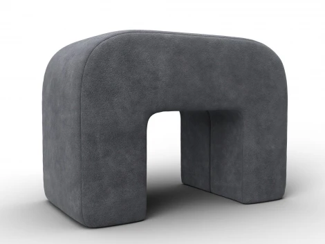 Пуф 008 (ДСП,Брус,Фанера,Велюр/Темно-серый) Лига Диванов 132521