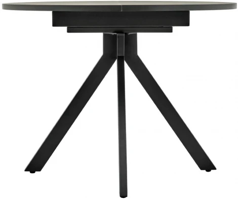 Стол Rudolf круглый раскладной 100-130x100x75см, Бетон слюда, чёрный Bradex Home RF 0302