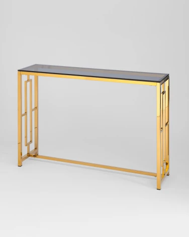 Консоль Stool Group БРУКЛИН 115*30 золото стекло smoke УТ000001496
