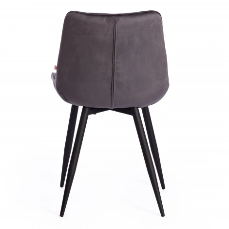 Стул Abruzzo/Абруццо (мод. 8060)/2 шт. в упаковке металл/велюр, 54х62х83см, серый (HLR-21)/черный (Комплект из 2 шт.) Tetchair 24536