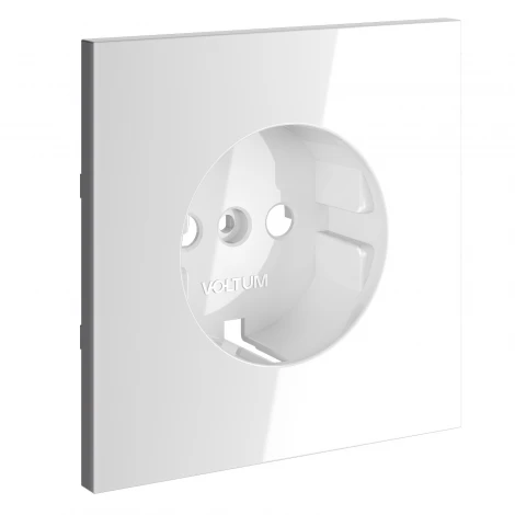 Накладка для розетки с заземлением Voltum S70 VLS000608 (белый глянцевый)