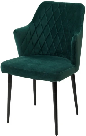 Стул M-City HERMAN ЗЕЛЕНЫЙ #19, велюр / черный каркас