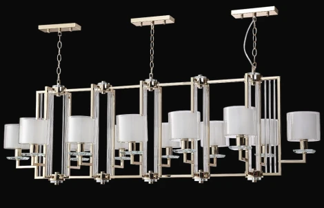 Подвесная люстра NICOLAS SP12 L1600 GOLD/WHITE Crystal Lux