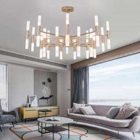 Потолочная люстра Wi-Fi на штанге Bogate's Bastone 351 Smart (220V, управление смартфоном, голосовое управление, умный дом - Minimir Home, Алиса, Маруся, Салют)