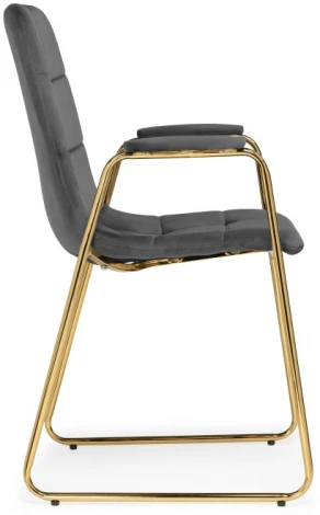 Стул Woodville на металлокаркасе Lana dark grey / gold 15543