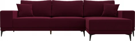 Диван угловой Льюес правый (Бордовый/Микровельвет) Лига Диванов арт.122408