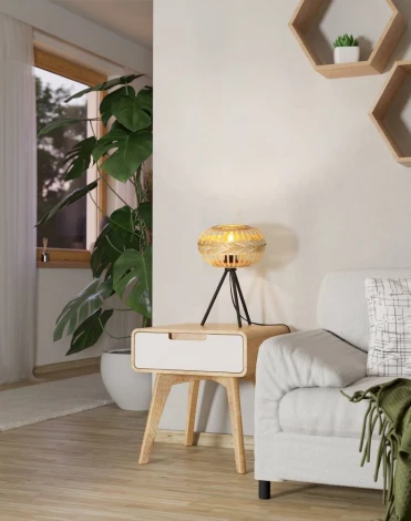 Интерьерная настольная лампа на треноге Eglo AMSFIELD 1 43865 (220V, выключатель)