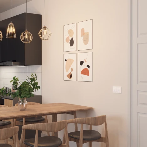 Выключатель одноклавишный проходной с подсветкой (hammer белый) Werkel W1212101 (a052028)