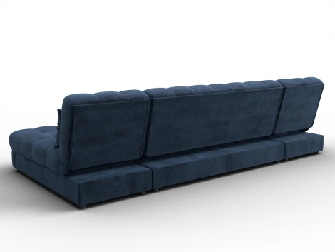 Диван П-образный Лига-116 НПБ (ДСП,ЛДСП,Велюр/Синий) Лига Диванов 137311