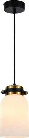 Подвесной светильник Escada Madison 1x40Вт E14, металл/стекло, черный/бронза, белый (220V, на проводе)