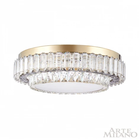 Потолочный светильник круглый Arte Milano 319133/D500 GD (регулировка яркости, LED, 220V, пульт управления, круглые)